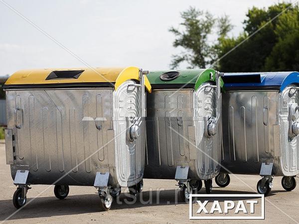 Фото Евроконтейнер с крышками под раздельный сбор мусора (пластик