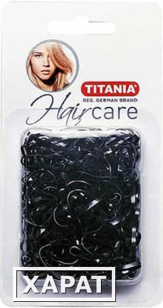 Фото Резинки для волос TITANIA Резинки силиконовые для причесок 150шт/уп черные