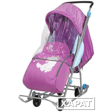 Фото Санки-коляска Nika Disney baby 1 yзор "Коты Аристократы кошечка Мари" цвет орхидея