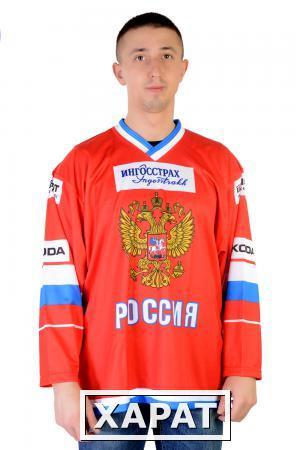 Фото Хоккейный свитер Сборная России реплика 14-15 (красный)