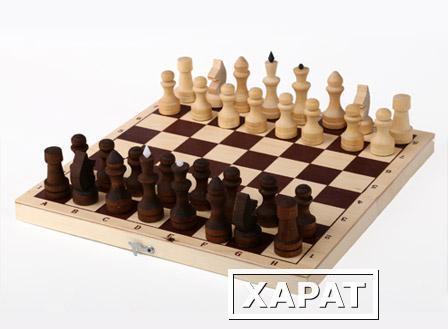 Фото Шахматы обиходные парафинированные с доской (без подклейки) P-3