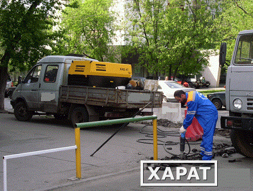 Фото ПРЕДЛАГАЕМ В АРЕНДУ ПЕРЕДВИЖНОЙ ДИЗЕЛЬНЫЙ КОМПРЕССОР С ДВУМЯ ОТБОЙНЫМИ МОЛОТКАМИ