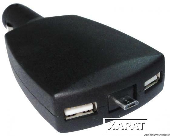 Фото Osculati Double USB adapter + retractable micro USB