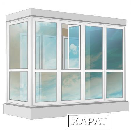 Фото Остекление балкона ПВХ Veka в пол с отделкой ПВХ-панелями с утеплением 3.2 м Г-образное