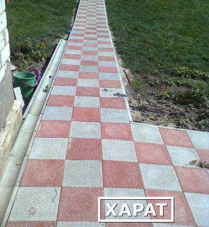 Фото Укладка бетонной брусатки и квадратной тротуарной плитки в Москове и Московской области