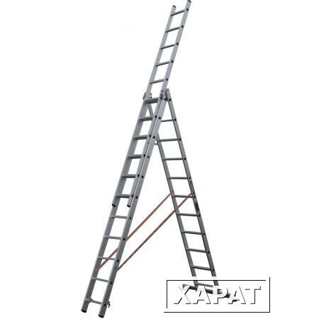 Фото Лестница-стремянка алюминиевая трехсекционная 