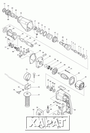 Фото Makita Ловитель для HR160D/HR2400/ перфоратор Makita HR2400 рис.( 24)