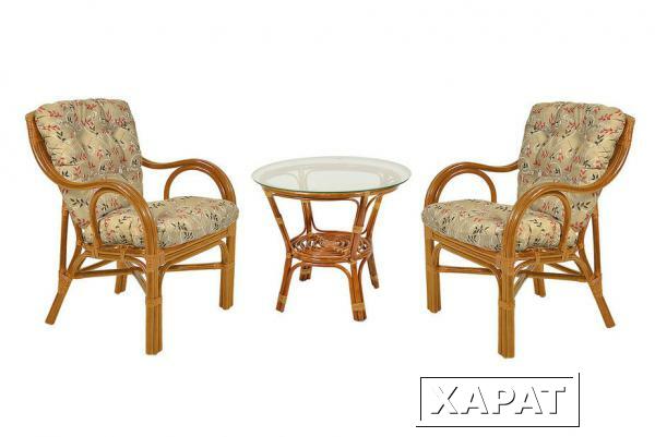 Фото Комплект мебели "Макита" 2кресла+журнальный столик (Темный мед)