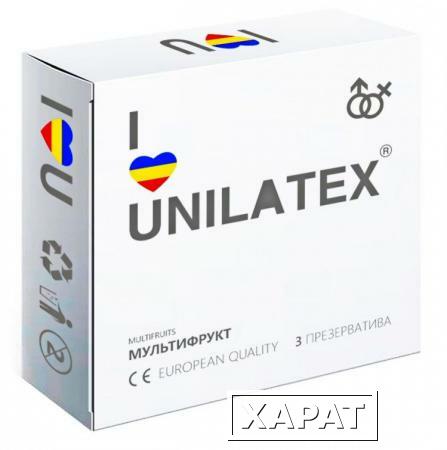 Фото Разноцветные ароматизированные презервативы Unilatex Multifruits - 3 шт.