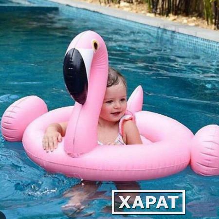Фото Надувной детский круг фламинго Baby Inflatable Swan