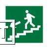 Фото Направление к эвакуационному выходу по лестнице вниз (левосторонний) (Пленка 200 x 200)