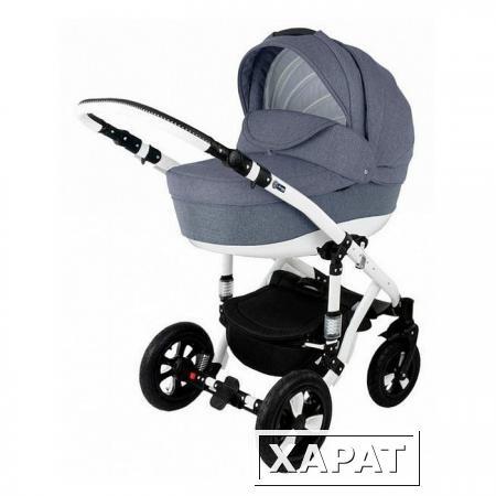 Фото Коляска 2в1 BeBe-Mobile Toscana Deluxe Len 80L-B лен темно-синий