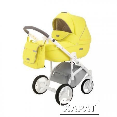 Фото Коляска 2в1 BeBe-Mobile Ravenna Deluxe V208 кожа 100 % желтая/серая