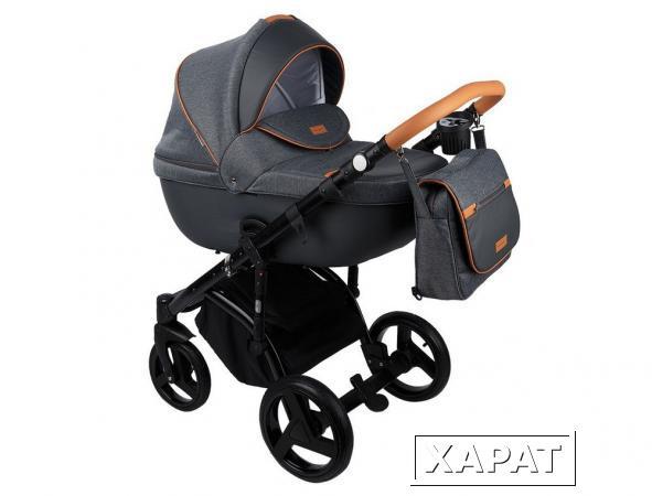 Фото Коляска 2в1 BeBe-Mobile Ravenna V3 кожа оранжевая + графит