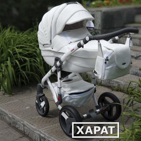 Фото Коляска 2в1 BeBe-Mobile Movo 10S кожа 100 % белая