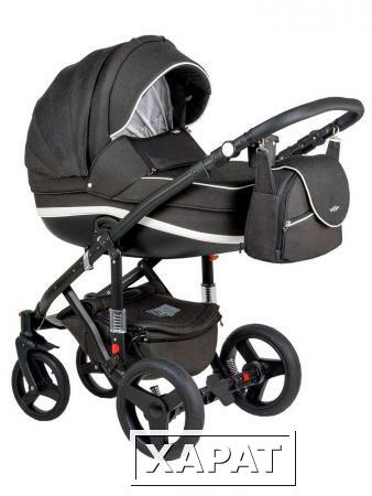 Фото Коляска 2в1 BeBe-Mobile Movo R11 кожа белая + черный