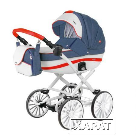 Фото Коляска 2в1 BeBe-Mobile Ines R1 темно-синий / красный