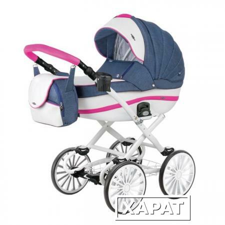 Фото Коляска 2в1 BeBe-Mobile Ines R8 темно-синий / розовый