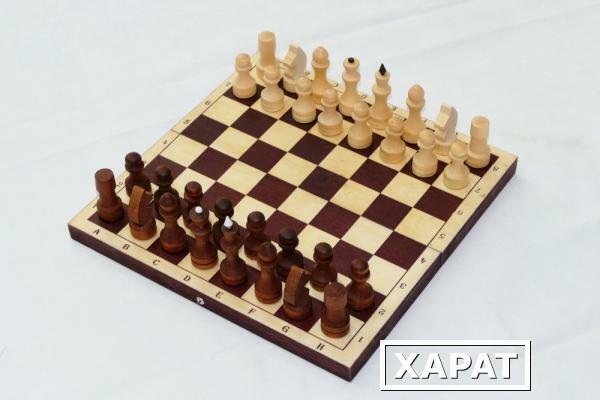 Фото Шахматы обиходные парафинированные с темной доской P-12