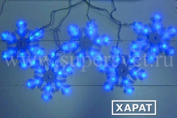 Фото Гирлянда светодинамическая "Снежинки" LED-SNOW-FZ(198)-16х6М-24V (цвет бело-синий)
