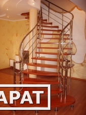Фото Деревянные лестницы и ограждения из нержавеющей стали
