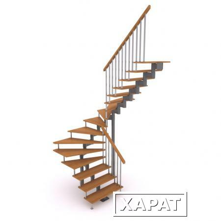 Фото Модульная лестница с поворотом на 180