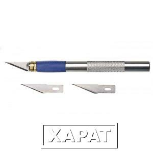 Фото Нож моделиста 3 лезвия длина 155 мм металлическая рукоятка topex 17b703