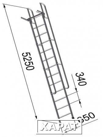 Фото Лестница приставная наклонная алюминиевая (код- ЛПНА-4,2)