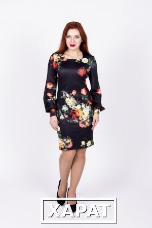 Фото Лаутус Яркое платье с цветочным принтом арт.550