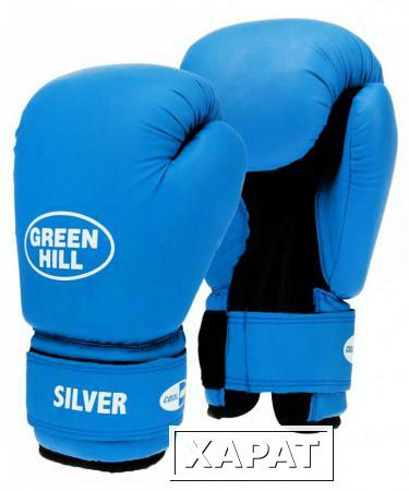 Фото Перчатки боксерские SILVER BGS-2039, 14oz, к/з, синий (9585)