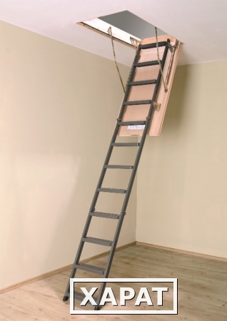 Фото Чердачная металлическая складная лестница FAKRO LMS 60х120х280мм, в Белгороде!