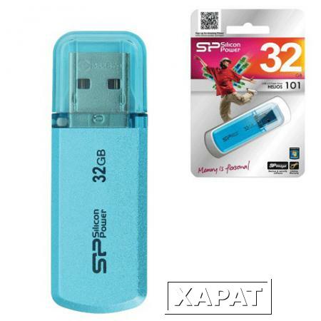 Фото Флэш-диск 32 GB, SILICON POWER Helios 101, USB 2.0, металлический корпус, голубой