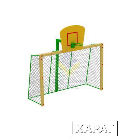 Фото Ворота для мини футбола с баскетбольным кольцом