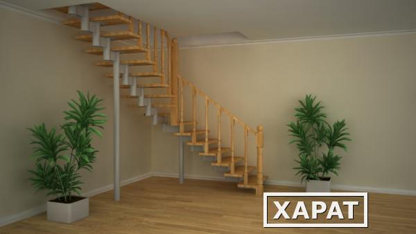 Фото Лестница Stairbox с деревянным ограждением для дома