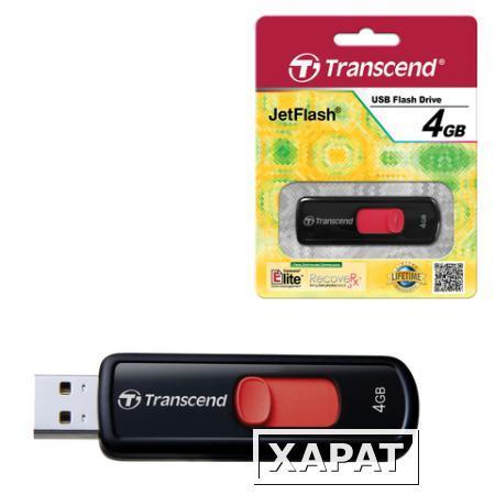 Фото Флэш-диск 4 GB, TRANSCEND JetFlash 500, USB 2.0, черный