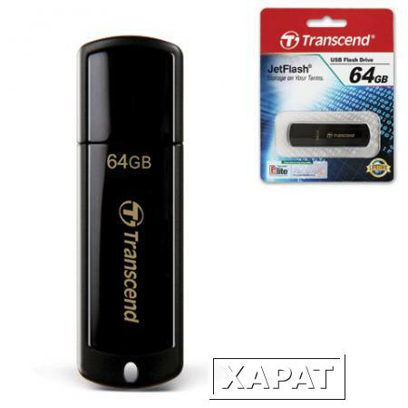 Фото Флэш-диск 64 GB, TRANSCEND Jet Flash 350, USB 2.0, черный