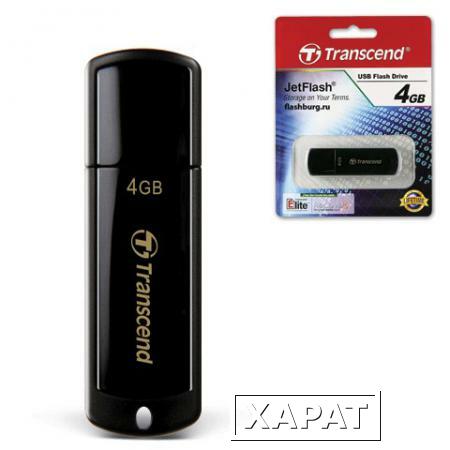 Фото Флэш-диск 4 GB, TRANSCEND Jet Flash 350, USB 2.0, черный
