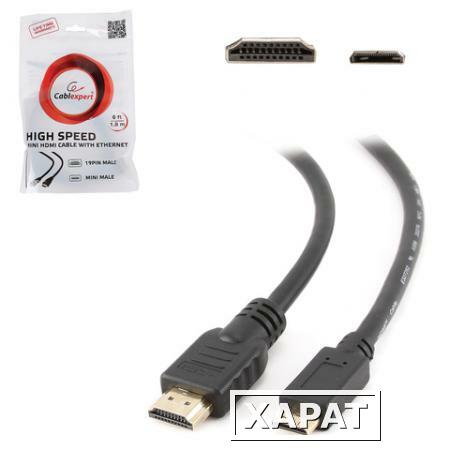 Фото Кабель HDMI-mini HDMI, 3 м, GEMBIRD, экранированный, для передачи цифрового аудио-видео, CC-HDMIC-10