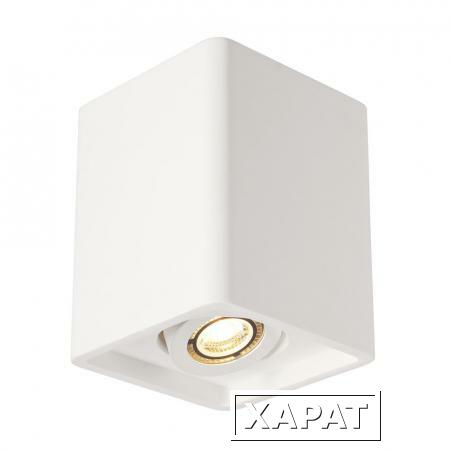 Фото PLASTRA BOX 1 светильник потолочный для лампы GU10 35Вт макс., белый гипс | 148051 SLV