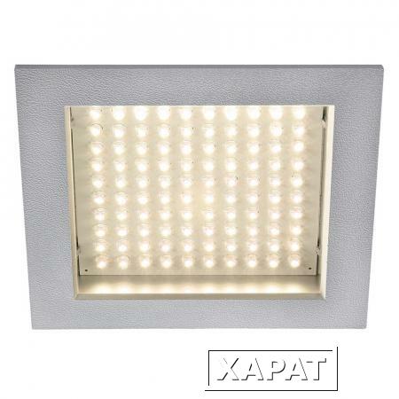 Фото LEDPANEL 100 светодиодный точечный светильник встраиваемый с 100 LED общ 8.5Вт, 3000K, 450lm, 120°, серебристый | 160352 SLV