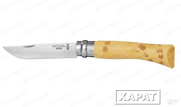 Фото Нож Opinel серии Tradition Nature №07, клинок 8 см, рукоять с рисунком Рисунок Следы