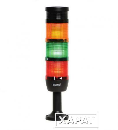 Фото Сигнальная колонна 50 мм, красная, зеленая, желтая, зуммер, 220В, стробоскоп FLESH