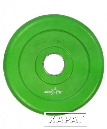 Фото Диск обрезиненный BB-201 0,5 кг, d=26 мм, зеленый (78466)