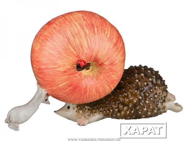 Фото Фигурка ежик с яблоком высота 7 см.