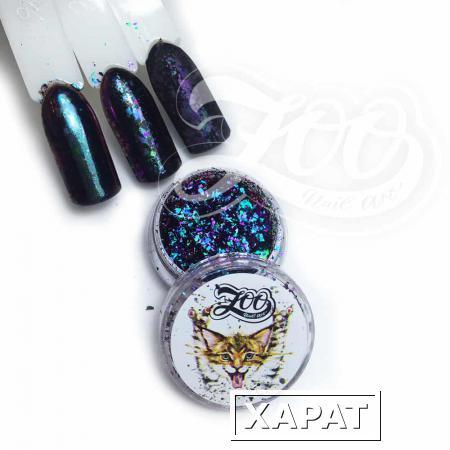 Фото Дизайн ногтей Zoo Nail Хлопья Юки (фиолетовый