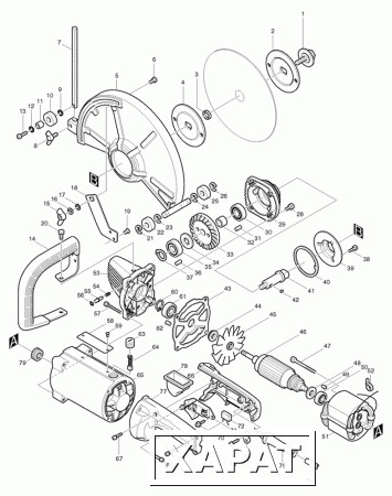 Фото Makita Кабель резиновый 1.0-2-2.5 отбойный молоток Makita MT860 рис.( 61)