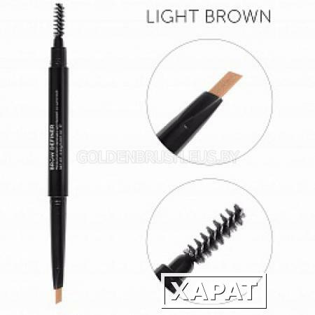 Фото Механический карандаш для бровей со щеточкой Brow Definer (light brown) цвет светло-коричневый