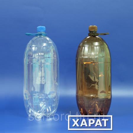 Фото Бутылка пластиковая ПЭТ- 3,0 л темная горло д-28 мм "МЕГА"