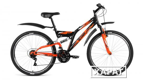 Фото Велосипед Altair MTB FS 26 1.0 черный/оранжевый