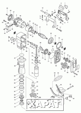 Фото Makita Ловитель для HM1303/HM1303В отбойный молоток Makita HM1303 рис.(96)